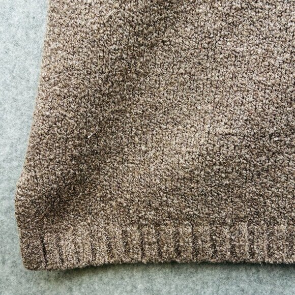 Pure Jill Hooded Knit Sweater Size PXL Wool Blend 3/4 Sleeve Brown Pullover - Picture 7 of 11